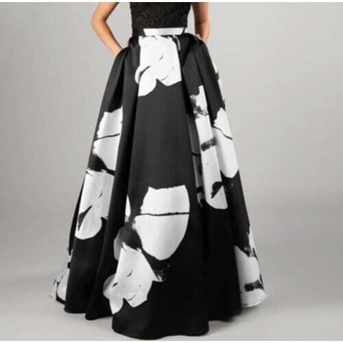 2021 Fashion Womens Bohemian Maxi Skirts Sexy High Waist Flower Printed Long Skirt Casual Loose Party Buttom