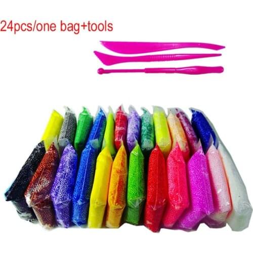 24pcs/lot Foam Clay Air Dry Light Colored Snow Mud Polymer Clay tools Intelligent Plasticine Soft DIY Snowflake Modeling Clay