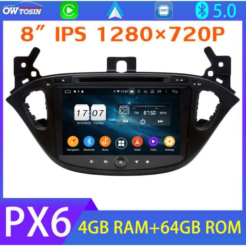 4G SIM 8" IPS 1280*720 PX6 4G+64G Auto Stereo Android 10 For Opel Corsa E Adam GPS Navigation Radio Bluetooth 5.0 WiFi Head Unit