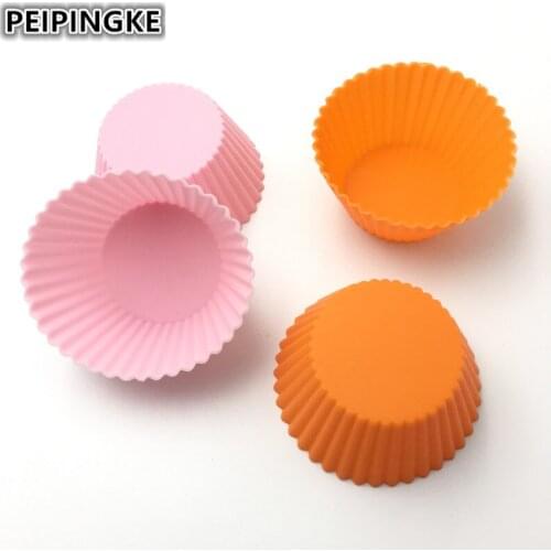 5pcs 7cm round shaped Silicone cake mold chocolate mould cupcake liners DIY Baking Tools
