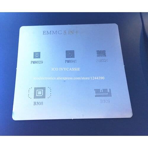 5 in 1 EMMC B308 B309 PM8029 PM8941 PM8226 BGA Reballing Stencil Direct Heating Template