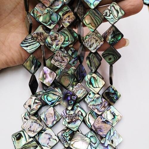 8mm 12mm 16mm Fashion Natural Abalone Shell Loose Beads Strand Diamond Shape Handmade DIY Bracelet Necklace Accessories
