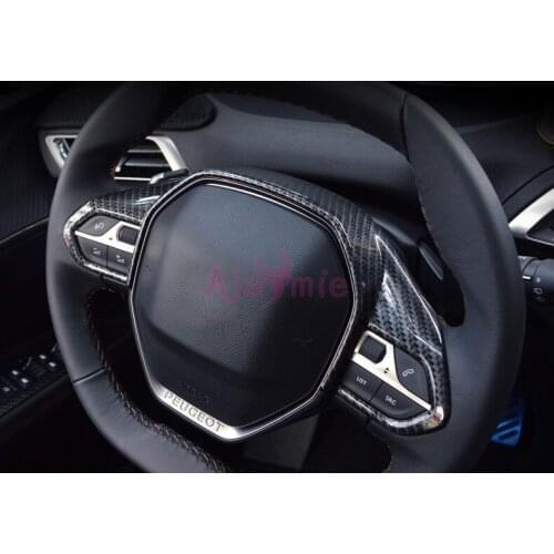 Accessories For Peugeot 3008 2016 2017 2018 Interior Steering Wheel Decorative Strips Cover Moulding Trim Stickers Car Styling