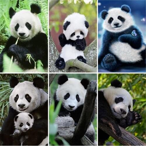 DIY Panda 5D Diamond Painting Full Square/Round Drill Animal Scenery Daimond Embroidery Rhinestone Cross Stitch Home Decor