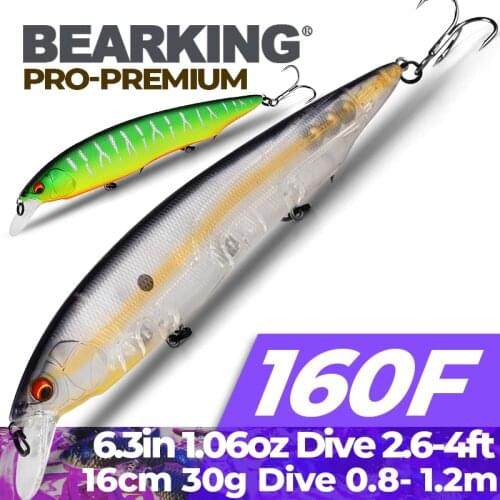 BEARKING 160mm 30g new 2019 Hot fishing lures, assorted colors, minnow crank ,Tungsten weight system wobbler model crank bait