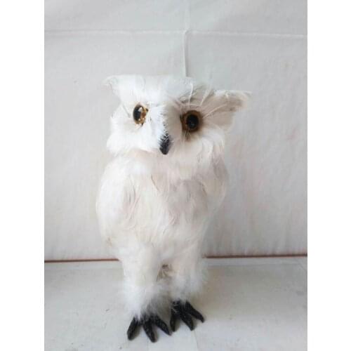 Middle simulation white owl toy polyethylene&fur owl doll gift about 22x11cm 2833