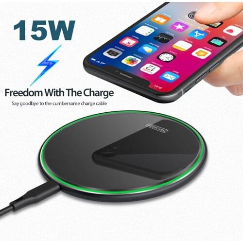 15W Qi Wireless Charger For iPhone 11 Pro Xs Max X Xr 8 Induction Fast Wireless Charging Pad For Samsung S20 Xiaomi mi 9