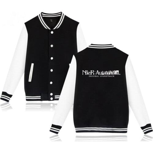 Hot Game NieR Automata YoRHa No. 2 baseball uniform long sleeve jacket high quality Sweatshirt Cosplay Halloween Costume Couple