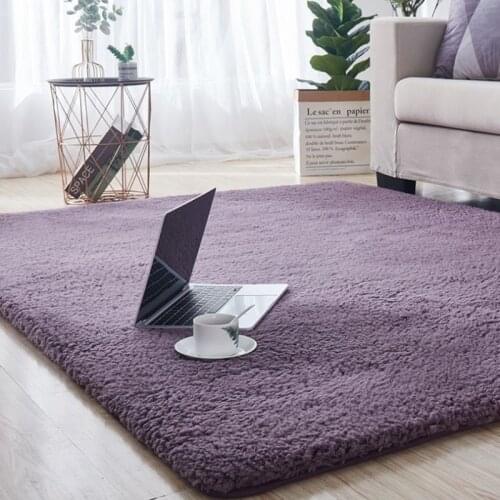 Large Modern Living Room Rugs Thick Lamb Velvet Carpet Bedroom Sofa Coffee Table Rugs Childrens Play Mat Plush Carpet Gray Blue