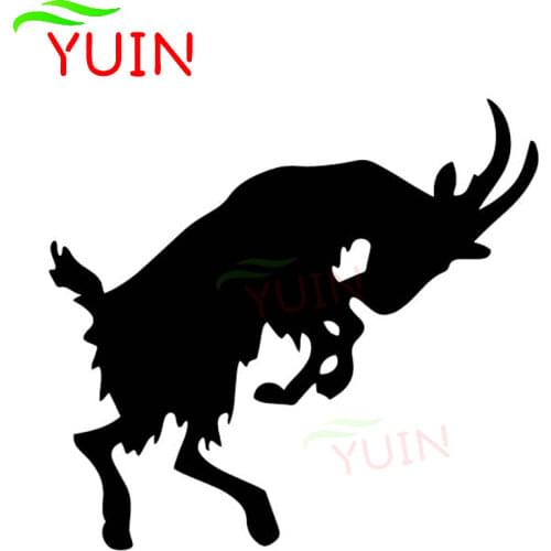 Goat Decoration Pattern Car Door Car Sticker Fashion Personality PVC Waterproof Sunscreen Decal Black/White/Red/Laser/Silver