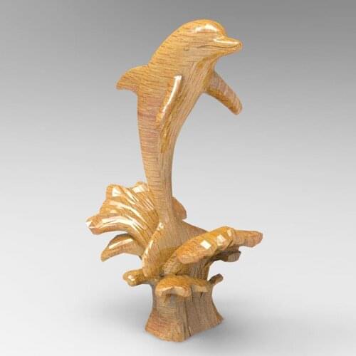 3D carved dolphin 3D model STL format file for cnc or 3D printers