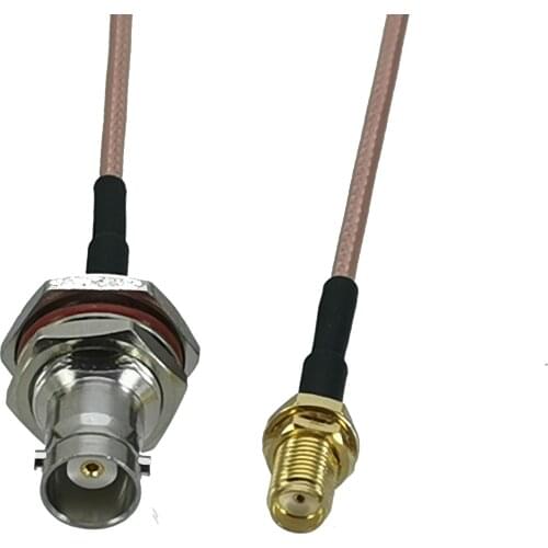 Cable BNC female jack bulkhead jack to SMA female jack bulkhead RG316 RF pigtail 4inch~10M