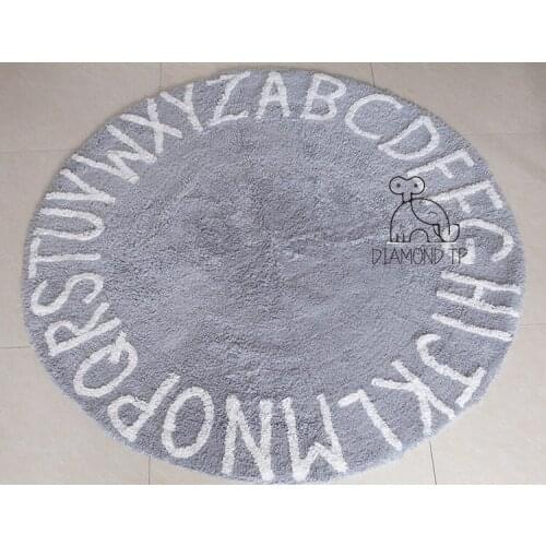 Newborn Infant Crawling Mat Cotton Floor Fluffy Letters Pad Round Rug Carpets Kids Room Floor Mat Decoration Outdoor Picnic Mat