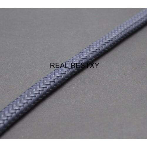 2m/lot Approx 10*6mm /12*6mm navy Leather Rope Bracelet Jewelry Making Flat Braided Cord Rope Accessories Jewelry Findings DIY