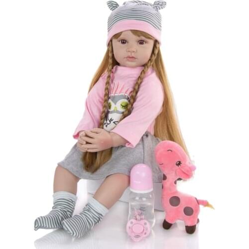 Big Reborn baby dolls handmade 24" silicone vinyl limbs bebe reborn toddler girl doll realistic bonecas lol gift toys