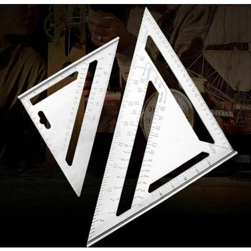 Metric Triangle Angle Ruler Protractor Aluminum Alloy Speed Try Square Carpenters Measuring Ruler Layout Tool 4 Size