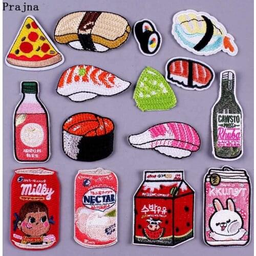 Cartoon Food Drink Patches Embroidery Iron on Patch for Clothing DIY Lovely Things Patch Badge on Garment Accessory Animal Decor