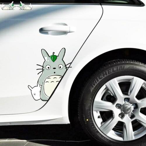 Aliauto 2 X Cartoon Cute Totoro Car Door Car Sticker Decal for Toyota Proda Corolla 2014 Auris Camry Verso Hilux Tundra Nissan