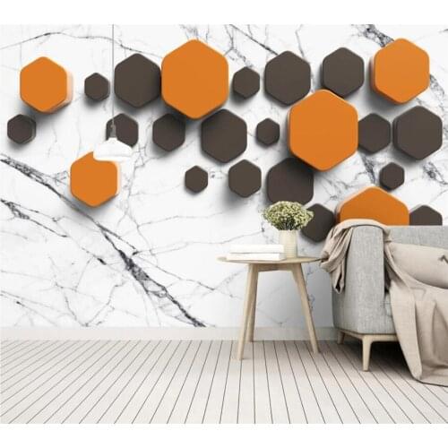 Custom Wallpaper 3D murals Nordic Simple Hexagon Mosaic TV Background Wall Living Room Hotel Cafe Wall papel de parede 3d обои