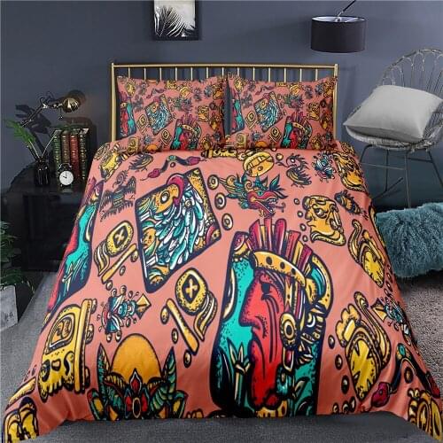 2/3 Pieces Egypt Maya Bedding Sets 3D Print Ancient Civilization Duvet Cover Luxury Bed Cover Set For Bedroom Bed Quilt Cover