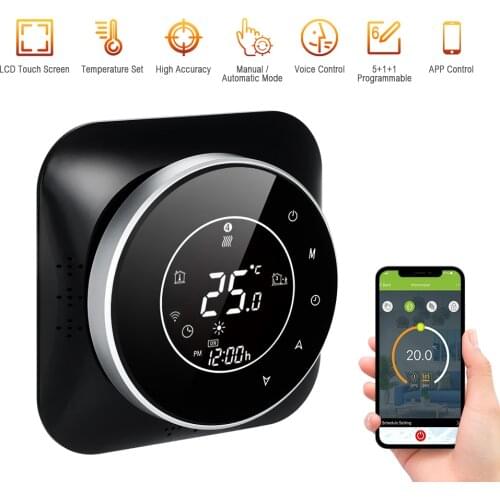 95-240V Programmable Thermostat 5+1+1 Six Periods Touchscreen LCD Water Heating Thermoregulator Home Temperature Controller