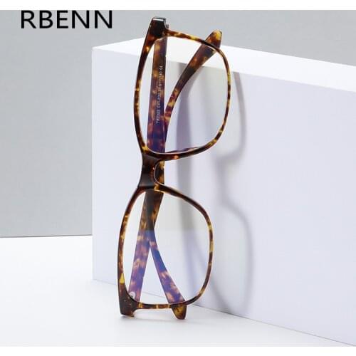 RBENN Custom Myopia Anti BLue Light Computer Women Glasses Men TR90 Square Harmful Rays Blocking Eyeglasses Gaming Eyewear UV400