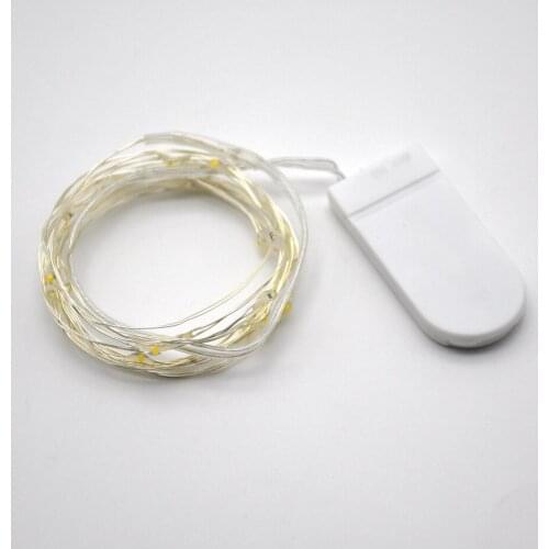 2pcs/lot Christmas Lights CR2032 Battery 2M 3M Copper Silver mini Fairy String Light Warm White Decoration Lamp Home Wedding