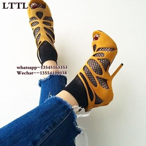 Sexe gladiator high heel sandals women sexy peep toe cut outs zip women shoes party ladies shoes women pumps big size 34-43