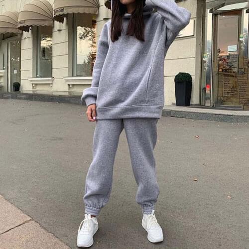 2021 Autumn Winter Tracksuit Women Set Tracksuit Set Sweat Suits Women Outfits Warm Thicken Sweatsuit Tracksuits For Women