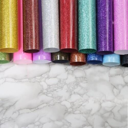 SUNICE 50cm Iron on Glitter Transfer Vinyl HTV T-Shirts vinyls use with craft cutting machine heat transfer easy to weed film