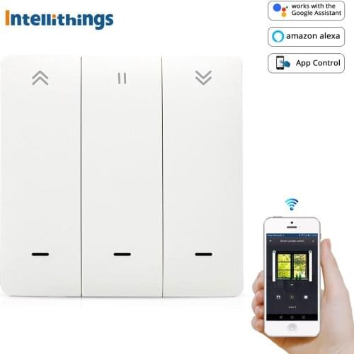 Physical Switches with Big Push Button Smart WiFi Curtain Switch Alexa Echo Google Home Control Smart Life Tuya Control