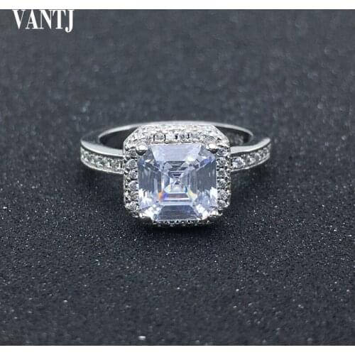 VANTJ Real 10K Gold Ring Sterling Moissanite RE Cut 7mm Diamond Test Passed Fine Jewelry For Women Engagement Wedding Party Gift