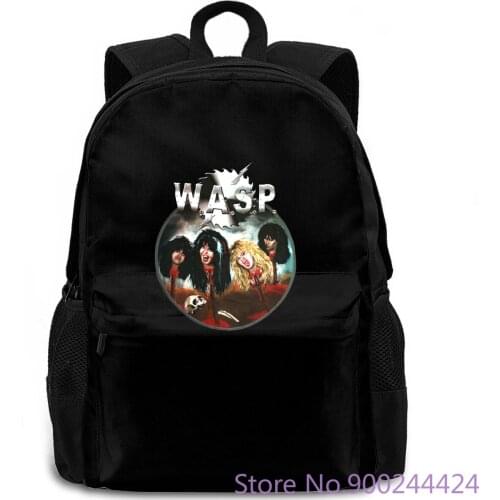 W.A.S.P. HEADS HEAVY METAL ALICE COOPER TWISTED SISTER KISS NEW GREY Printed women men backpack laptop travel school adult