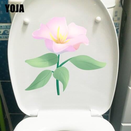 YOJA 22.5X21.4CM Blooming Pink Squid Fresh Girl Bedroom Wall Sticker Fashion WC Decor Toilet T1-1550