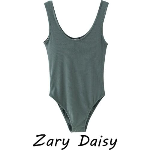 ZARY DAISY summer new style European and American ins bloggers two-color one-piece wide-strap vest thong-style one-piece