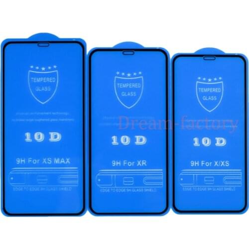 5000PCS 10D Full Cover Tempered Glass Screen Protector for iPhone 12 11 Pro Max 6 6s 7 8 Plus X Xs Max Xr
