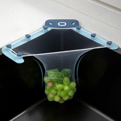 1 Set Anti-skid Sink Leftovers Filter Cute Convenient Sink Filter Set Plastic Strainer Bags Sink Triangle Rack Kitchen Tool