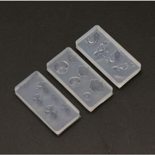 3Pc Mini Size Goldfish Lotus Leaf Earrrings Water Dag DIY Resin Jewelry Mold Kit K92C