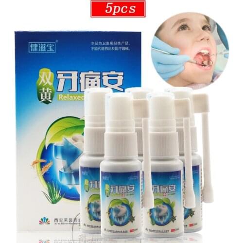 5 PCS Bacteriostasis Toothache Spray Remove Periodontitis Relief Teeth Worms Cavities Pain Oral Tooth Dental Cleaning Care Tools