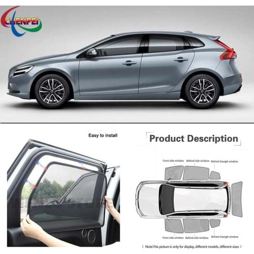 For Volvo V40 2013 Car Full Side Windows Magnetic Sun Shade UV Protection Ray Blocking Mesh Visor Decoration Accessories