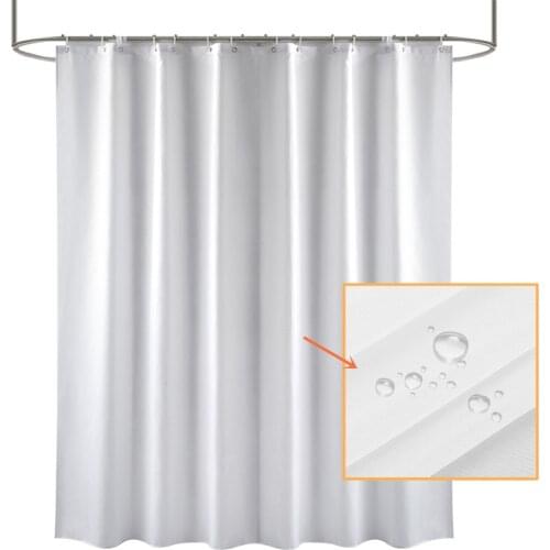 White Shower Curtains Waterproof Thick Solid Bath Curtains For Bathroom Bathtub Large Wide Bathing Cover 12 Hooks rideau de bain