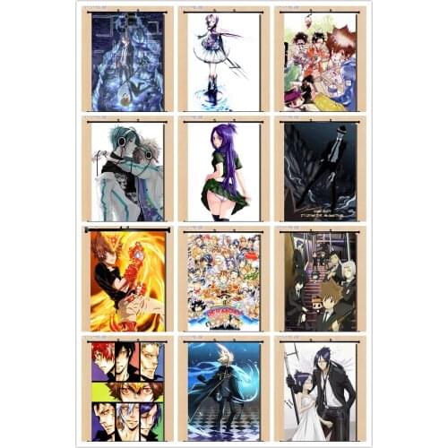 Coscase Anime Decorative Pictures HITMAN REBORN! Sawada Tsunayoshi Gokudera Hayato Yamamoto Home Decor Wall Scroll Poster