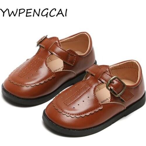 YWPENGCAI 2020 Spring Autumn Girls Leather Shoes School Performance Shoes Size 21-30 Toddler Girl Shoes