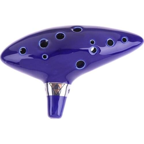 Blue Musical Instrument Ocarina Flute 12 Hole Ocarina Ceramic Ocarina Flute Ocarina Inspired Of Time 1pc