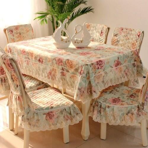Grade Classical Top exquisite Polyester-cotton table cloth chair covers cushion chair cover Pastoral lace cloth set tablecloths