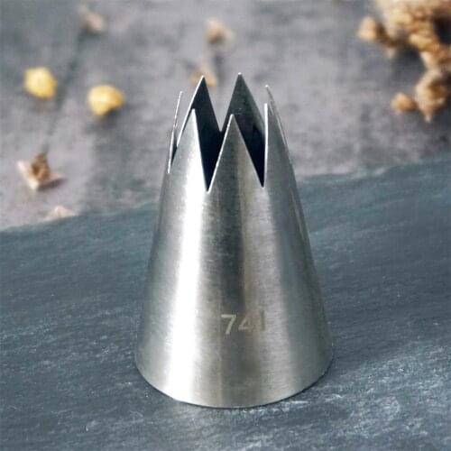 #741 Large Size Open Star Piping Nozzle Stainless Steel Cake Decorating Tools Icing Nozzles Cream Pastry Nozzles 7 Teeth