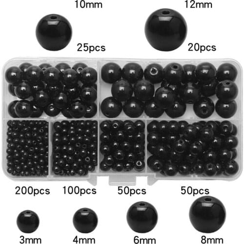 Round Beads Smooth 3/4/6/8/10/12MM Gl Loose Beaded Beading Jewerly Making Charms Bracelets Accessories