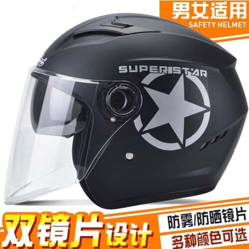 Summer double lens motorcycle helmets open Face Motorbike Helmet electric safety helmet for women men Moto Casque