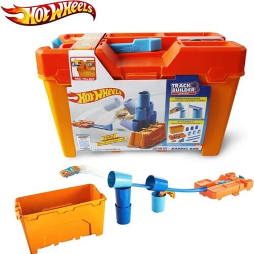 2019 Hot Wheels Track Builder Barrel Box 4 Stunts Style Multifunctional Box Diecast Mini Car Convenient Hotwheels Toy GCF91 Mode