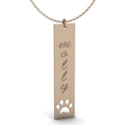 Ufine Personalized name or words fashion dog lovers Pet Memorial bar pendant Necklace cooper high quality pendant necklace N2145